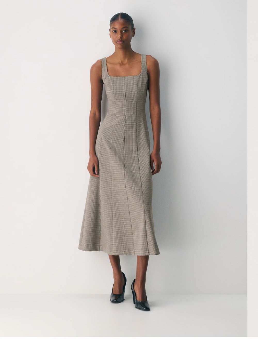 Aritzia Pertinent Eversential Midi Dress — Light Taupe